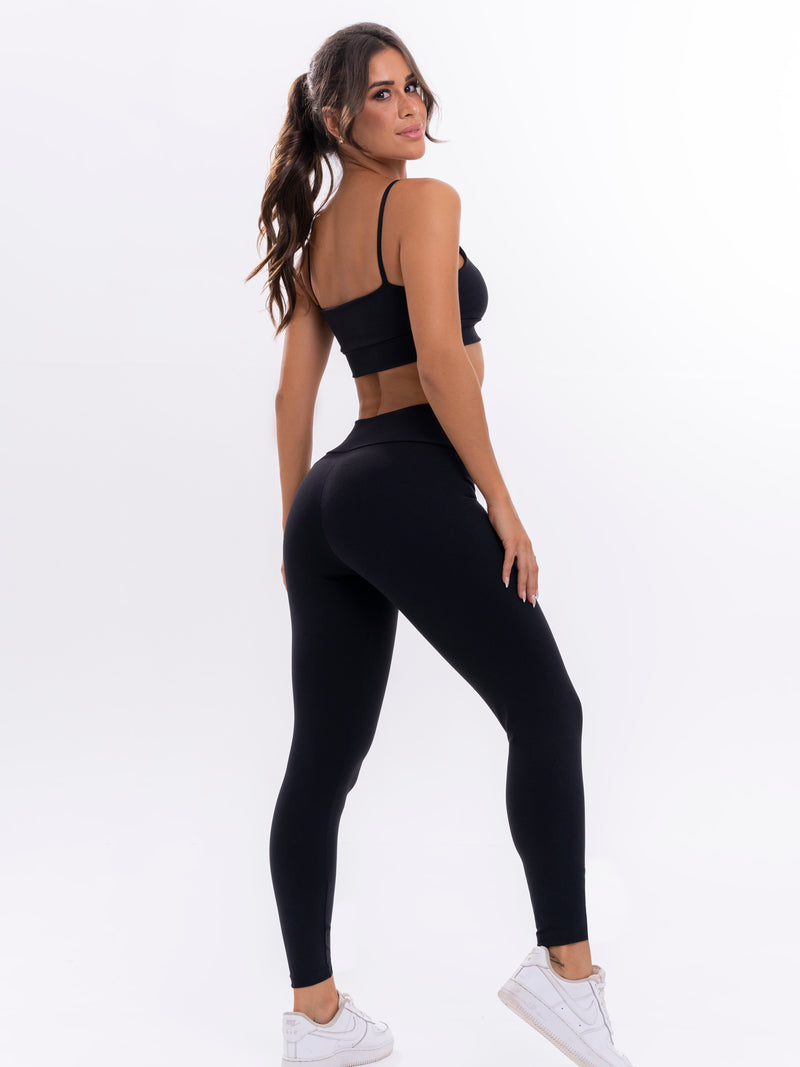 Fitness Bras and Leggings Set - Basic - Black