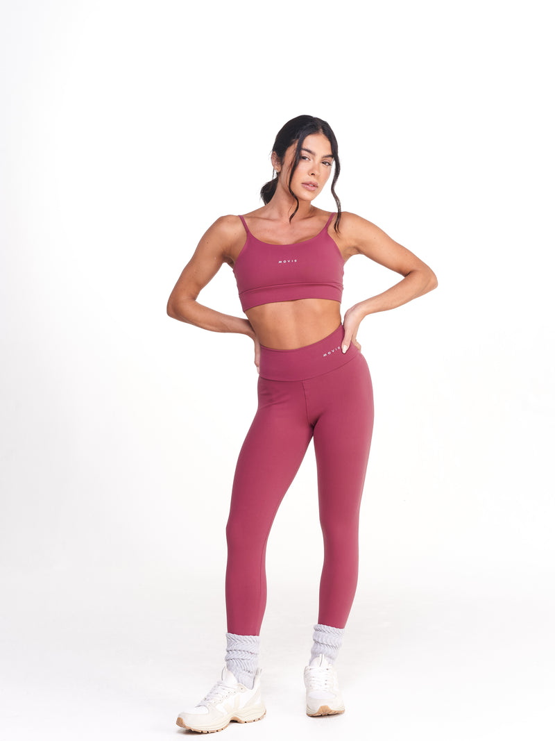 Fitness Bras and Leggings Set - Aerobic - Burgundy