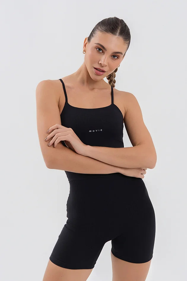 Saphyra Movie Fitness Romper - Black