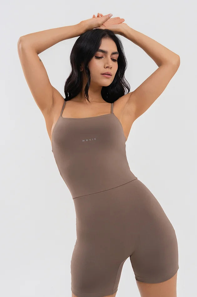 Saphyra Movie Fitness Romper - Coffee