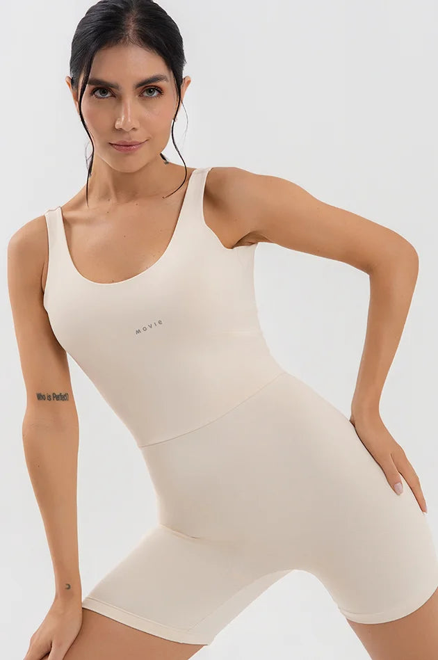 Sirena Movie Fitness Romper - Off-White