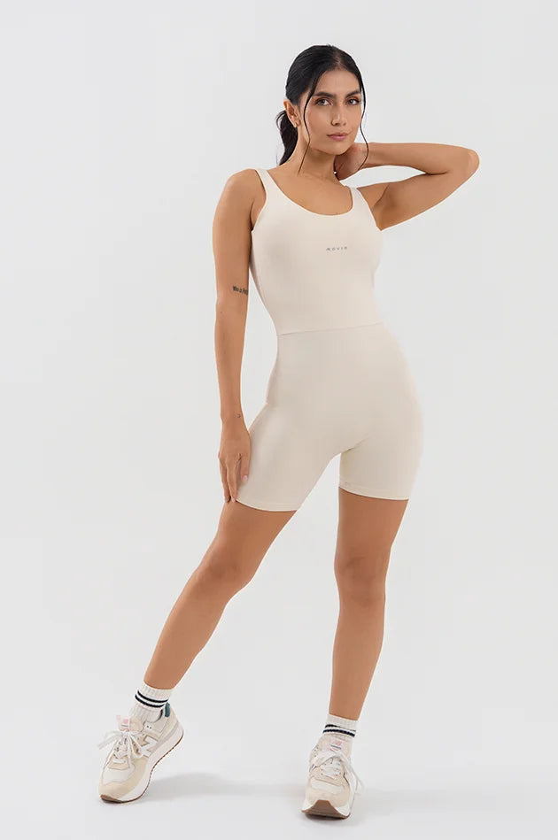 Sirena Movie Fitness Romper - Off-White